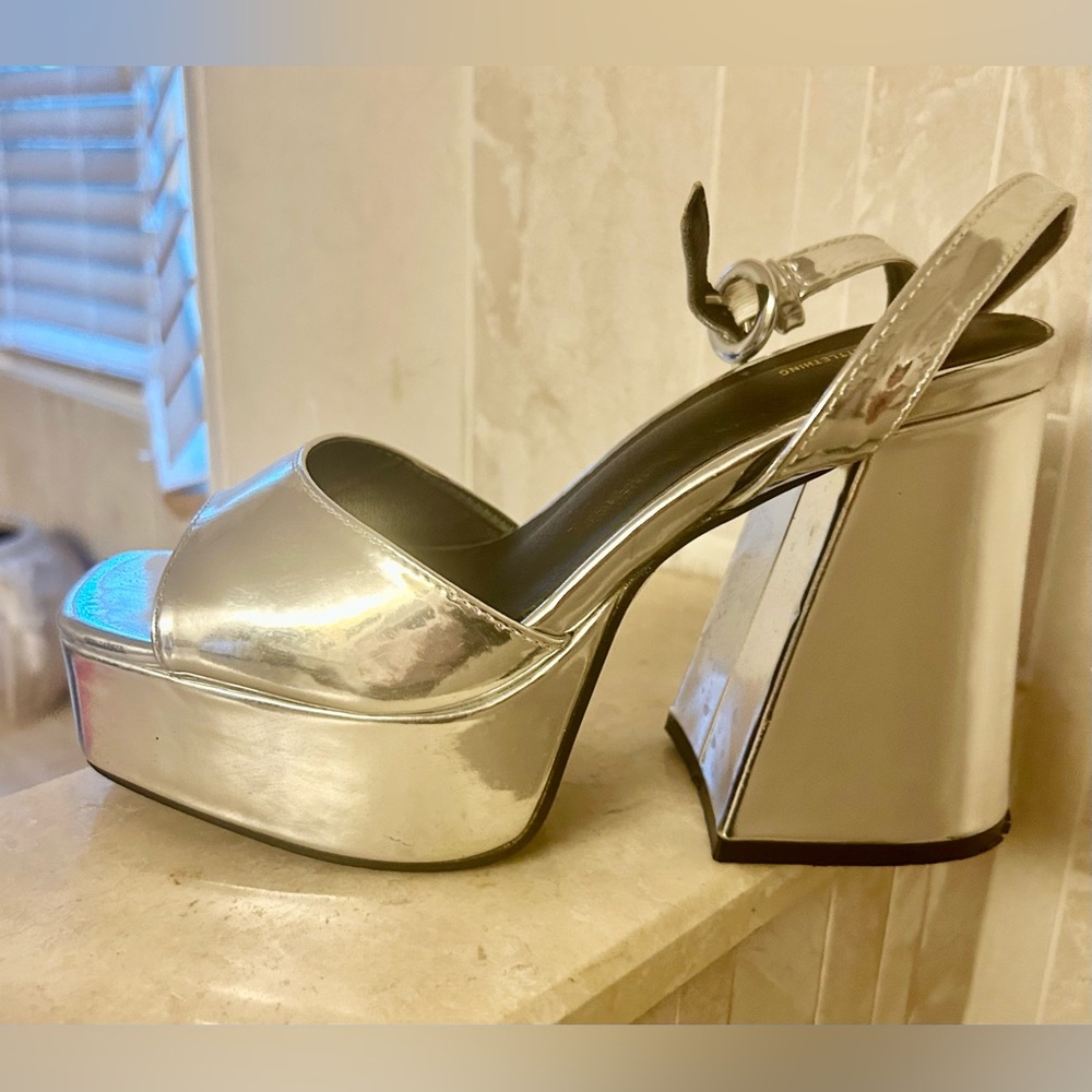 Pretty Little Thing Silver Metallic Platforms